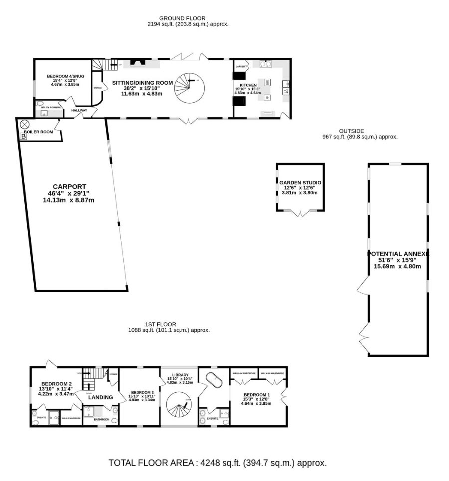 Floorplan of Barn conversion in Garway Hill, Herefordshire